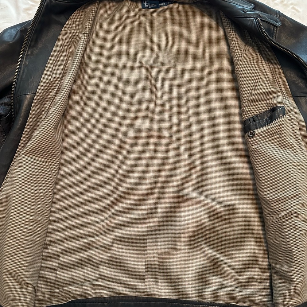 Polo Ralph Lauren Dark Leather Jacket - Picture 8 of 8